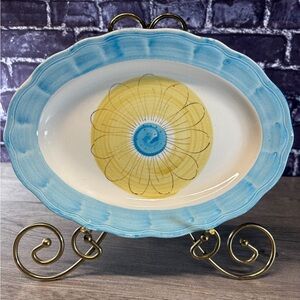 Vintage Majolican Handpainted Oval Platter
